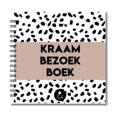 Kraambezoek Boek | Invulboek Kraamvisite | Kraamtijd Boek | Kraamvisiteboek | Vierkant | Dots Sand