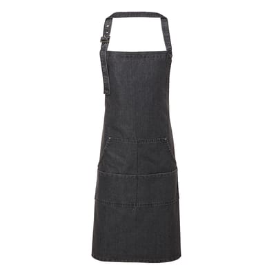 Premier Unisex Volwassenenschort met zakken (Zwarte denim)