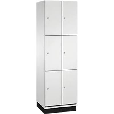 C+P Cambio lockerkast, 2 vakken, 6 vakken, met plint, B 600 x D 525 x H 1980 mm, lichtgrijs
