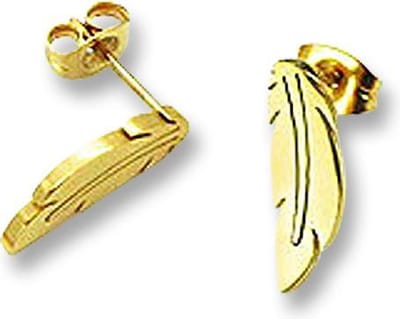 Amanto Oorbellen Ema Gold - 316L Staal - Veer - 15x5mm