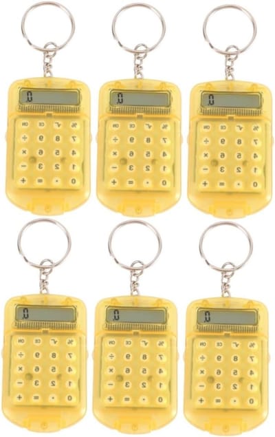 UKCOCO 2 Sets Willekeurige Kleur Mini Rekenmachine Elektronische Sleutelhanger Voor Kinderen Studenten Gemakkelijk Mee Te Nemen 3 Stuks * 2