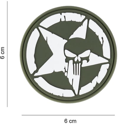 Embleem 3D PVC Punisher allied star groen #18055