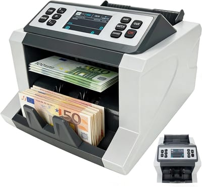 Valuta Tellers - Bankbiljet Machine - Geld Verwerken - UV MG Detectie - 1000 Biljetten Minuut - Wit Zwart