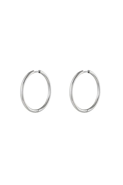 Bijoutheek Oorringen Klik Hoop 3,5cm Zilverkleurig