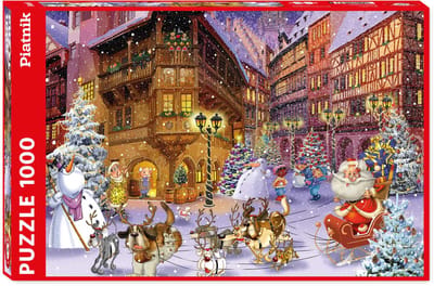 Piatnik puzzel kerst dorp 1000 stukjes - legpuzzel winter thema.