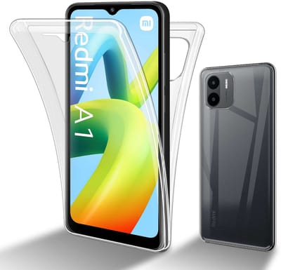 Cadorabo Hoesje geschikt voor Xiaomi RedMi A1 in TRANSPARANT - 360° Full Body Case Cover Beschermhoes Voor- en achterbescherming, all-round bescherming met displaybescherming