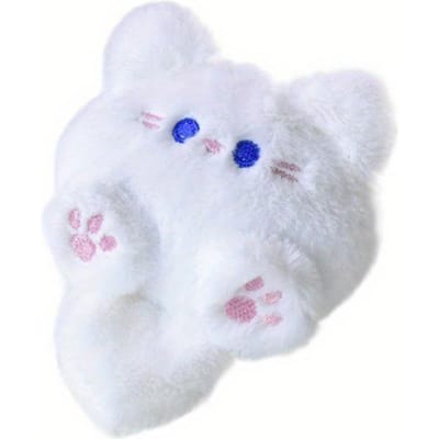 Kawaii Zacht Knuffeldier Kleine Kat Sleutelhanger Pluche Tas Auto Hanger Sleutelhanger Kleinood Kinderen Knuffeldier Speelgoed wit