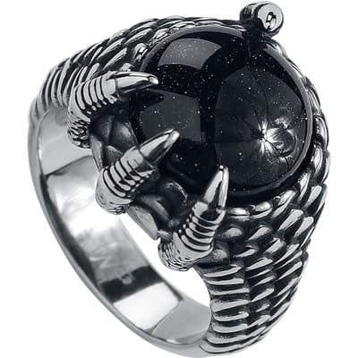 etNox hard and heavy - Gothic Ring - Crystal Claw - voor Vrouwen - zilverkleurig