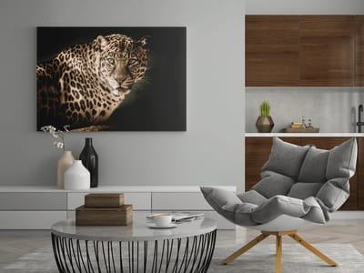 Canvas Schilderij - Wilde Dieren - Luipaard - 60x40x2 cm