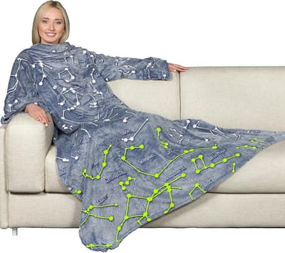 Glow in the Dark Fleece Deken met Mouwen - Superzacht en Behaaglijk
