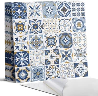 Coloray Wandpanelen Zelfklevend - Decoratieve tegelpatronen Zelfklevende Wandpanelen - 50 cm x 50 cm - Blauw Wandpaneel PVC - 4 stuks - Texturen Wandpanelen Zelfklevend - Wandpaneel Keuken - Wandpanelen Badkamer