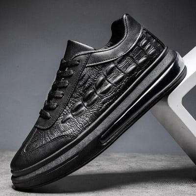 Witte Schoenen Voor Heren Mode Zomer Ademend Heren Sneakers Vetersluiting Comfortabel Outdoor Hardloopschoenen Casual Heren Sneakers 43 zwart