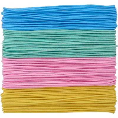 Folia elastiek touw | 5 m | pak van 4 stuks in geassorteerde pastelkleuren