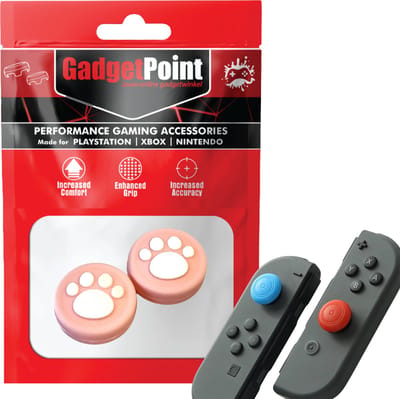 Gadgetpoint - Thumb Grips voor Nintendo Switch Joy-Con Controllers - Gaming Thumbgrips - Performance Anti-Slip Thumbsticks - Bescherming Accessoires - Pootjes - Roze