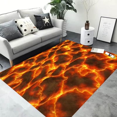 3D Vulkaan Lava Magma Tapijten Tapijt voor Slaapkamer Decor Woonkamer Grote Oppervlakte Tapijten Bedzijde Antislip Vloermat Huis Entree Deurmat 50x80cm gray