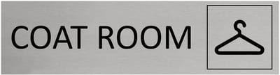CombiCraft Aluminium deurbordje Coat room 165x45mm met tape - per stuk