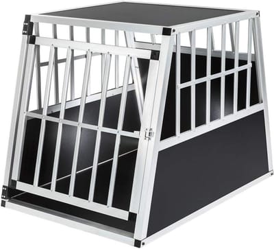 Honden Transportbox - Reismand Auto - Veilig Vervoer - Trapezium Vorm - 66 x 90 x 69.5 cm - Aluminium