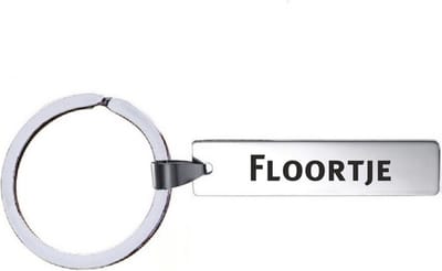 Sleutelhanger Met Naam - Floortje - RVS