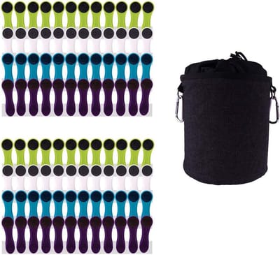 Set van 96 Zachte Waslijnklemmen met Soft Grip en Ophangzak
