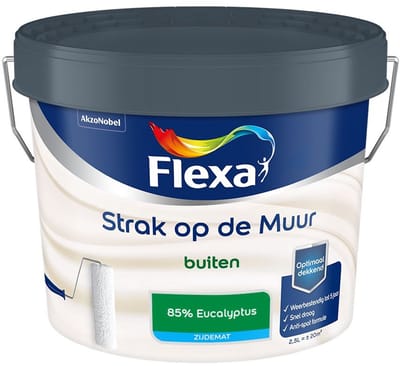 Flexa - Strak Op De Muur Buiten Zijdemat - 85% Eucalyptus - Mengverf - 2,5 L