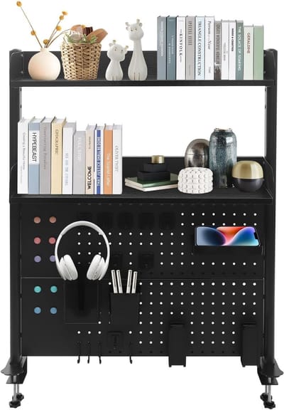 Bureau Organizer - Klemrek Opbergrek - Kantoor Thuis - Twee Niveaus - 80x23x95 cm - Zwart