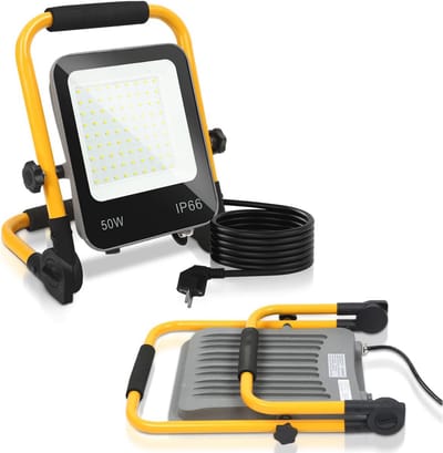 Draagbare 50W LED-bouwlamp 2 stuks - 5100 lumen, IP66 waterdicht, 6000K koudwit
