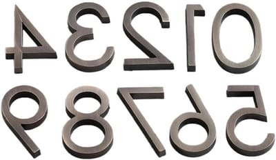 Metalen Huisnummer - Straathuis Nummer - Huis Nummering - Drijvend Ontwerp - 6 cm Hoog - Geborsteld
