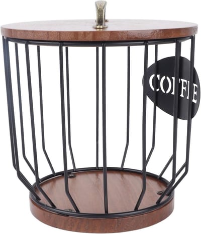 Rustieke Koffiefilterhouder met Deksel - Opbergcontainer voor Koffiefilters en Koffiecapsules, Decoratieve Koffieaccessoires voor de Keuken