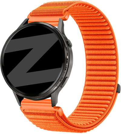 Bandz Nylon 'Wave' bandje geschikt voor Garmin Vivoactive 4s / Vivomove 3s / Venu 4 - 41mm / Venu 3s / Venu 2s / Forerunner 265s / Forerunner 255s - Oranje