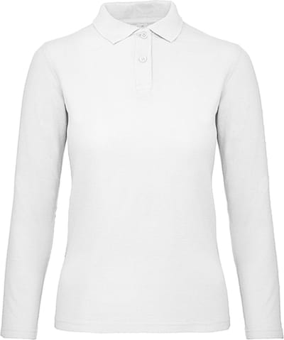B&C BE INSPIRED - Women´s Long Sleeve Polo ID.001 - White - S