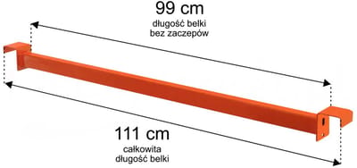 Mega-M Dwarsbalken voor Palletstelling - 111 cm - Inlegprofiel voor Spaanplaat - Oranje - Verzonken Ondersteuning - Set Ondersteuningsprofielen