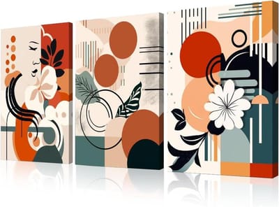 SenaiMy Set van 3 wandafbeeldingen, boho-decoratie, moderne afbeeldingen, wanddecoratie, moderne wandschildering, poster voor woonkamer, slaapkamer, decoratie, 30 x 40 cm