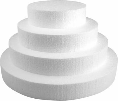Piepschuim schijven vormen - 4x stuks - rond - 15/20/25 en 30 cm doorsnede - Hobby artikelen - knutselen - 7 cm hoog