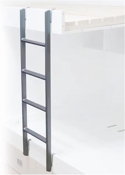 Stapelbed Ladder - Hoogslaper Klimhulp - Veilig Omhoog Klimmen - Brede Antislip Treden - 140 Meter - Zilver