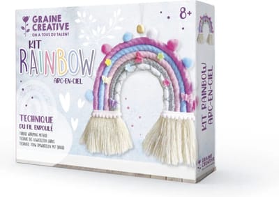Graine Creative macramé regenboog knoopset DIY creatief speelgoed.