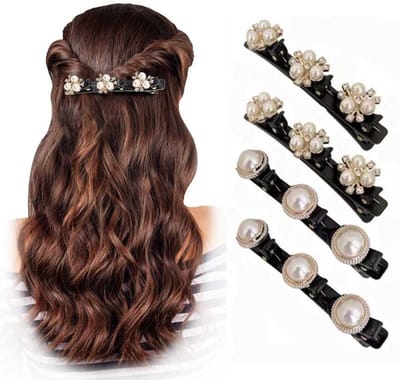 Dailygoods- Haarspeldjes Dubbellaags Ontwerp - Sprankelende Haarclips - Kristallen Steen - 4 Stuks - Mode/Schatig - Veelkleurig
