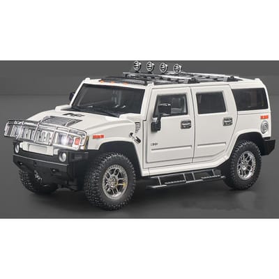 1/18 Hummer H2 Highway 61 SUV Legering Auto Model Diecast Metaal Speelgoed Off-Road Voertuigen Auto Model Simulatie Geluid En Licht Kinderen Cadeau gray