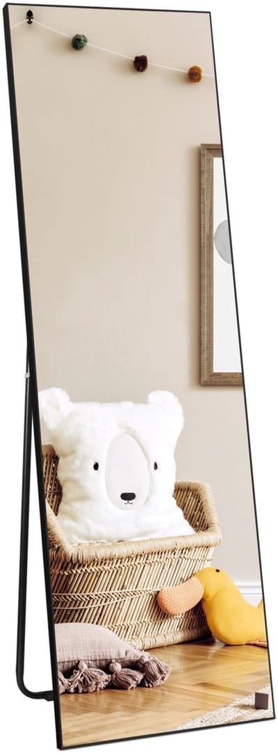 Dailygoods - Volledige Spiegel Zwart 150 x 41 cm - Staande en Wandspiegel