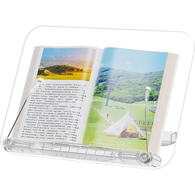 Support de livre de bureau en acrylique, support de lecture léger et Transparent pour livre de cuisine R23 white