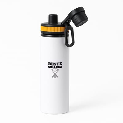Hacebo® - Beste collega waterfles met draaidop oranje - Beste collega - teamgenoot - cadeau - water fles - 850ML