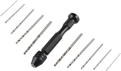 Dailygoods - Mini Handboor Set - 10-delige Gereedschapset - Precisie voor Houtbewerking - Geschikt voor Modelbouw en Sieraden - Ideaal voor Details -...