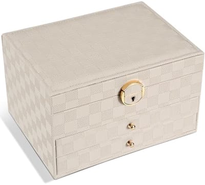 Sieraden Doos voor Vrouwen - Grote PU Leer Organizer met 3 Lagen voor Sieraden, Horloges, Oorbellen, Armbanden, Ringen