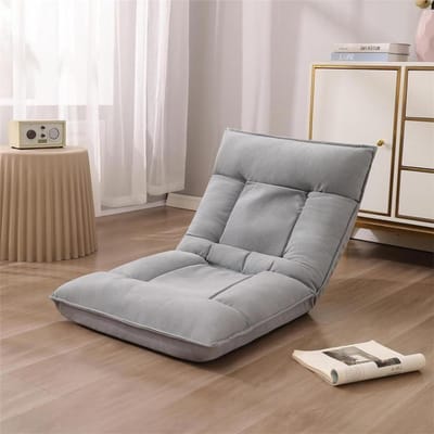 Verstelbare Fauteuil - Vloerstoel Meditatie - Ontspannen Gamen - 5-standen Verstelbaar - 60x57x58 CM - Grijs