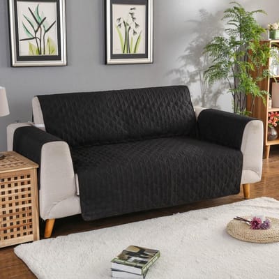 Nieuwste Bankhoes Fauteuil Mat Beschermer voor Banken Hond Huisdier Kinderen Wasbaar Verwijderbaar Slipcovers 1/2/3 Zits 190*196cm zwart