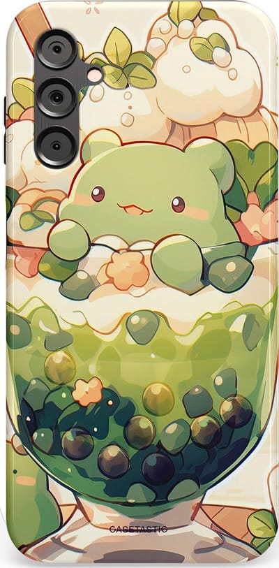 Casetastic Hoesje Geschikt voor Samsung A14 (5G/4G) - Stijlvolle Beschermende Duo-layer Case - Zoet Dessert Patroon