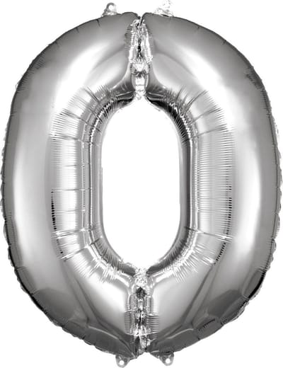 Amscan Folieballon Cijfer 0 Junior 66 X 88 Cm Zilver