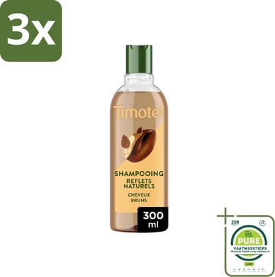 3 x Timotei - Shampoo - Intens Bruin - 300 ml - Grootverpakking - Bruin Haar Shampoo - Henna Shampoo - Natuurlijke Shampoo - Siliconen Shampoo - Duurzame Shampoo