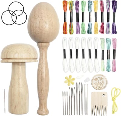 Breiset Reparatie - Stopset Kleding - Kleding Repareren - Splintervrije Houtafwerking - 23 x 9 x 6 cm - Naturel