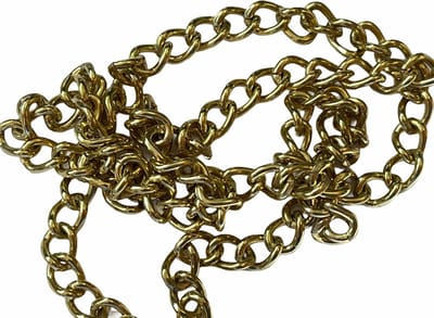 TQ4U ketting - schakelketting - messing - afmeting schakel 9 x 6 mm - per meter