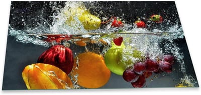 Fornuis afdekplaat - Werkblad beschermer - Extra werkruimte - Krasbestendig glas - 90 x 52 cm - Meerkleurig